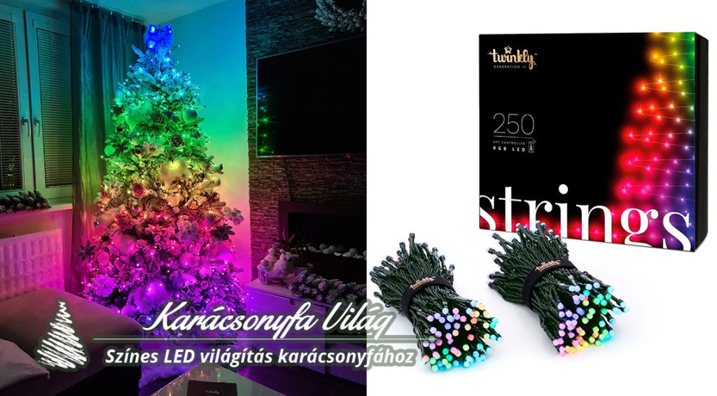 Színes LED világítás karácsonyfához Twinkly