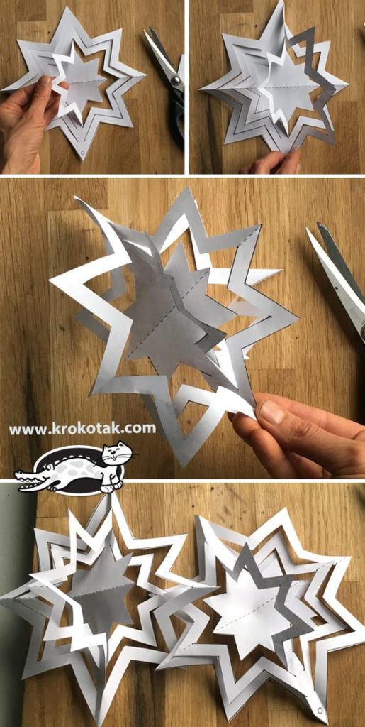 Karácsonyi díszek papírból lépésröl lépésre